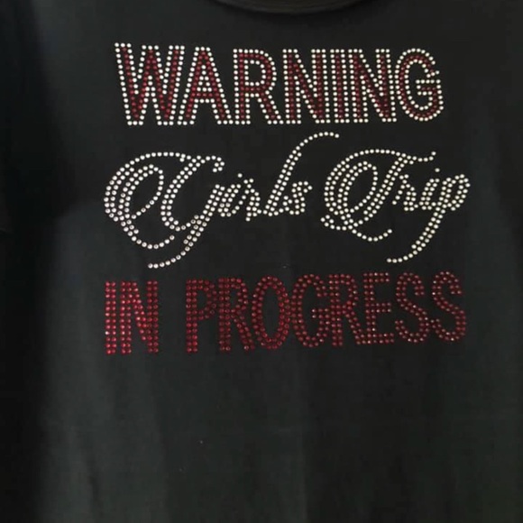 Gildan Tops - Girls Trip T-shirt, new Womens Bling Rhinestones Shirt